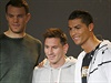 Ti nominovaní na Zlatý mí 2014. Manuel Neuer, Lionel Messi, Cristiano Ronaldo.