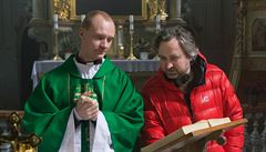 Jan Buda� a Jan H�ebejk p�i natá�ení P�ípadu pro exorcistu