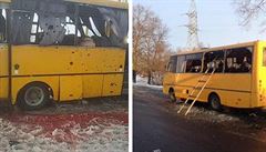 Na ukrajinský autobus dopadl granát, zemřelo dvanáct lidí