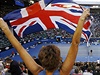 Britská vlajka na podporu Andy Murrayho.