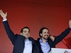 Lídr hnutí SYRIZA Alexis Tsipras a  pedseda panlské levice Podemos Pablo...