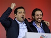 Pedseda hnutí SYRIZA Alexis Tsipras s Pablem Iglesiasem, pedstavitelem...