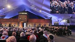 Pietního aktu v Osv�timi se zú�astnili státníci i p�e�iv�í holocaustu.