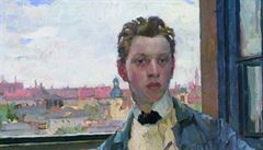 Jan Autengruber, Vlastní podobizna I, 1910 olej, plátno, 97 x 84&#8197;cm,...