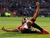 Radamel Falcao z Manchesteru United slaví gól.