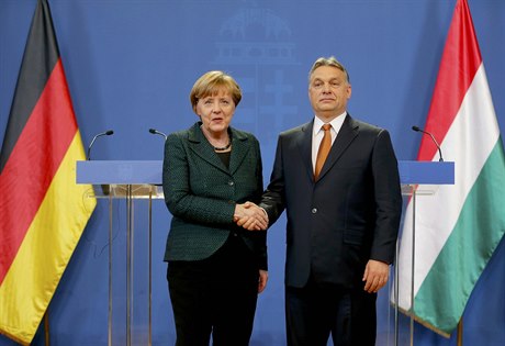 Angela Merkelová a Viktor Orbán.