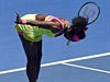POKLONA FANOUKM. Serena Williamsová po tvrtfinálovém utkání.