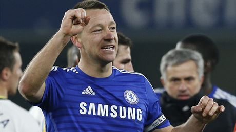 John Terry se raduje z vtzstv.