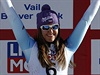 árka Strachová slaví bronzovou medaili ze slalomu na mistrovství svta.