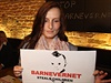 Eva Michaláková s transparentem proti norskému úadu Barnevernet.