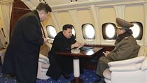 Kim ong-un na palub svho soukromho letounu.