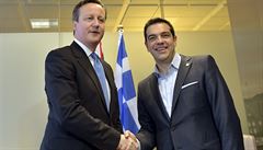 Britský premiér David Cameron se svým eckým protjkem Alexisem Tsiprasem