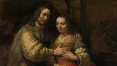Isaac a Rebecca (idovská nevsta).  Rembrandt Harmensz. van Rijn, c. 1665 - c....