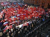 Na Rudém námstí v Moskv se sely stovky sympatizant s proruskými separatisty...