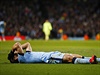Zdrcený Sergio Agüero z Manchesteru City.