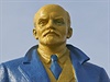 Lenin v ukrajinských barvách.