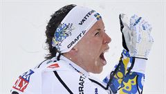 Euforie �védské ly�a�ky Charlotte Kallaové.