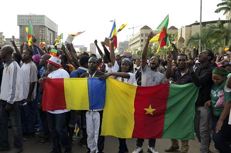 Obyvatel kamerunskho hlavnho msta Yaound protestuj proti teroru Boko...