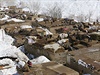 Pády lavin v Afghánistánu: Vesniani stojí na stechách, zem je zavalená snhem