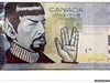 Úprava kanadské bankovky na poest Leonarda Nimoye alias Spocka ze Star Treku.