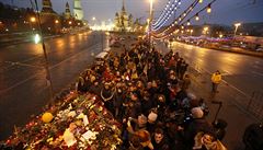 Centrum Moskvy si p�ipomíná páte�ní vra�du opozi�ního politika Borise N�mcova.