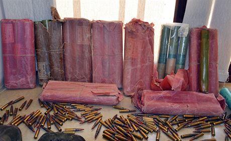 Zsoby munice nalezen v Libyi nedaleko hranic s Tuniskem.