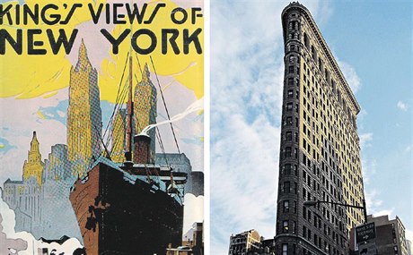 Dobový plakát pedstavuje ti nové dominanty dolního Manhattanu: budovu...