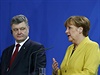 Angela Merkelová a Petro Poroenko v Berlín