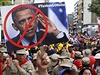 Pochod proti imperialismu. Stoupenci venezuelského reimu demonstrují v...
