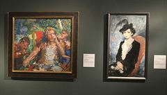 Pohled do expozice Kokoschka a Praha ve Veletr�ním paláci.