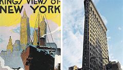 Dobový plakát představuje tři nové dominanty dolního Manhattanu: budovu...