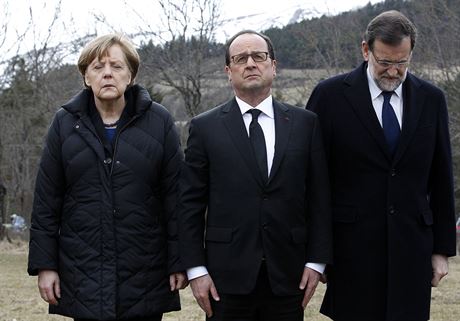 Nmeck kanclka Angela Merkelov, francouzsk prezident Francois Hollande a...
