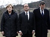 Nmecká kancléka Angela Merkelová, francouzský prezident Francois Hollande a...