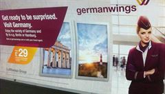 Leteck spolenost Germanwings stahuje z Londna reklamu s pekvapenm