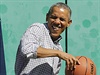 Prezident Spojených stát amerických Barack Obama si zahrál basketbal na...