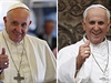 Originál vs. vosková kopie. Podle fotografie papee Frantika se zdvieným...