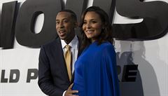 Herec Ludacris a jeho �ena Eudoxie na premié�e filmu Rychle a zb�sile 7 v...