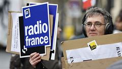 Demonstrující zamstnanec Radio France