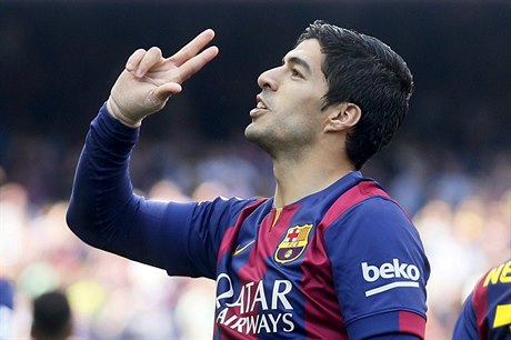 Luis Suárez se raduje ze vstelené branky.