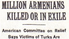 Milion Armén zabitých nebo v exilu, Titulek v listu New York Times, 15....
