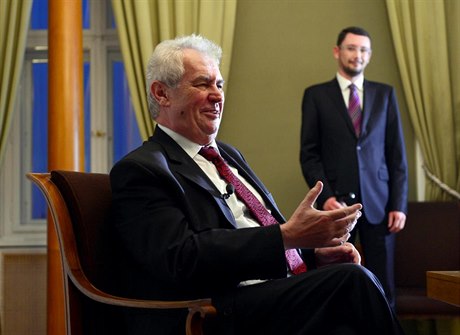 Hradní duo: prezident Miloš Zeman a jeho mluvčí Jiří Ovčáček
