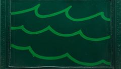 Alena Kuerová: Zelená vlna (2014). Lak (Industrol), karton, devo.