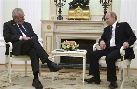 Milo Zeman pi rozhovoru s Vladimirem Putinem v Kremlu