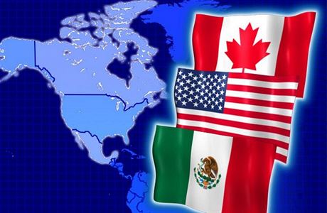 Severoamerická dohoda o volném obchodu (NAFTA)  mezi USA, Mexikem a Kanadou.
