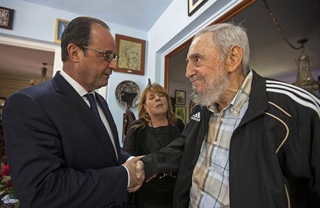 Francois Hollande a FIdel Castro.