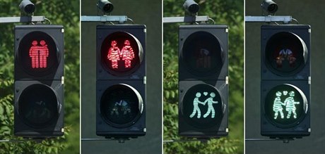 Vídeň instalovala semafory s homosexuálními panáčky