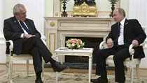 Miloš Zeman při rozhovoru s Vladimirem Putinem v Kremlu