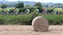 Cyclists pedal during the sixth leg of the Giro d'Italia, Tour of Italy cycling...