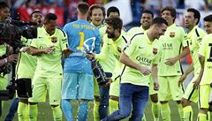 Hrái Barcelony oslavují zisk titulu