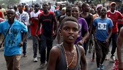 Burundských protestních pochod se úastní i dti.
